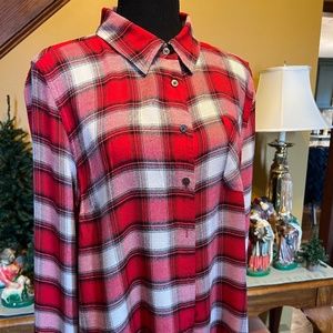 TALBOTS soft, comfortable red plaid shirt - Large Petite - Gently Used!- EUC